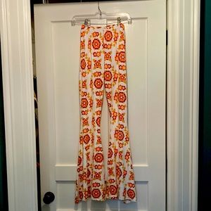 New with Tags Her Pony The Label Rayon Bell Bottom Flare Boho Pants Sz 10